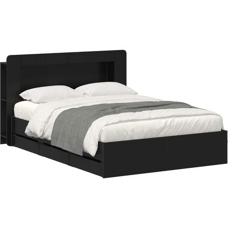 Estructura de cama con almacenamiento y cabecero Negro vidaXL (1/5)