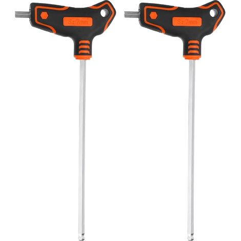 2 Pcs Clé Hexagonale À Bout Sphérique À Poignée En T 7mm Acier S2 (1/5)