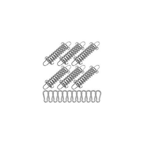 Pièces Tendeur Voile Ombrage, Ressort Voile d'ombrage avec 12 Mousquetons Ressort de Tension pour Auvent de Tente de Camping (1/5)
