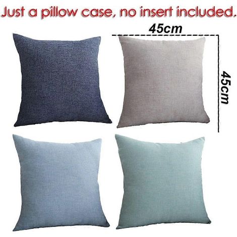 Lot de 4 housses de coussin de dossier en lin uni pour salon (1/4)