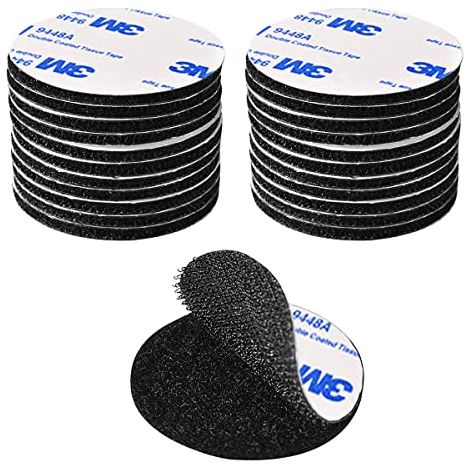 Adhesivo Extrafuerte de Doble Cara para Rayar, Cinta Negra 3M Autoadhesiva Reutilizable Redonda de 5 cm Potente Adhesivo de Doble Cara para Bricolaje/Marcos de Fotos, 20 Piezas (1/5)