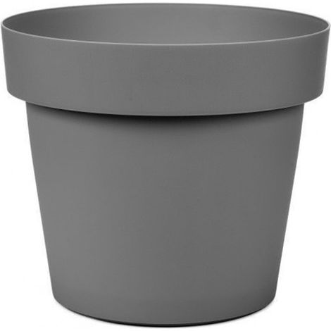 Vaso tondo in resina h 45 mod. Begonia grigio