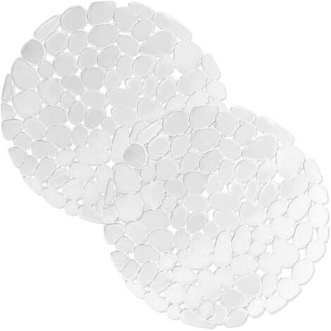 Pair Lot de 2 Tapis Evier Cuisine, 29 x 29 cm, Tapis Evier à Faire Soi-Même pour Evier de Cuisine, Tapis D'évier à Drainage Tapide pour Vaisselle, Verrerie, Légumes. Transparent (1/5)