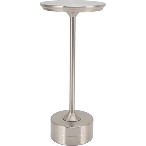 Lampe de table sans fil rechargeable 2000 mAh, 3 niveaux de luminosité, portable, USB-C, LED, lampe de chevet en métal argenté (1/5)