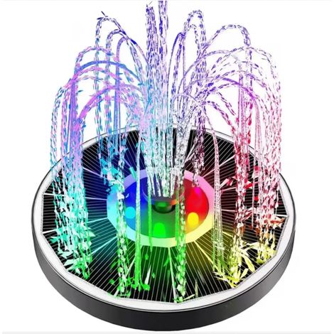 Fontaine solaire avec éclairage LED, 3,5 W, idéale pour les bains d'oiseaux, les jardins, les espaces extérieurs et les étangs (1/5)