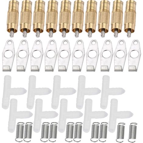 Lot de 10 abreuvoirs automatiques à tétine en acier inoxydable pour lapins, rats et furets (ronds) (1/5)
