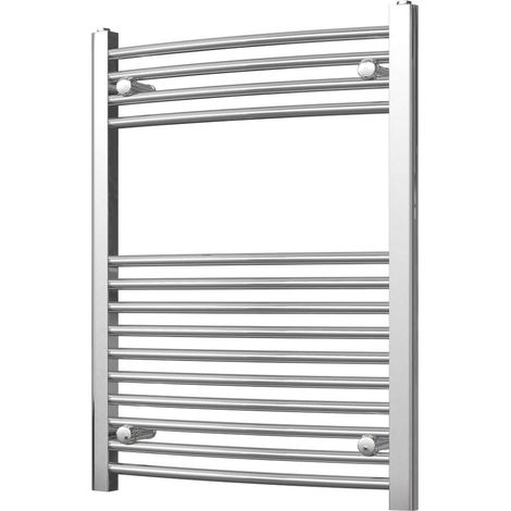 Zennor - Chrome Heated Towel Rail - H800mm x W600mm - Curved (1/3)