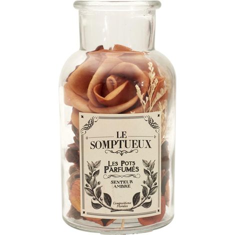 Barattolo in vetro 7x7x12 cm con POT pourri profumo d'arancia (1/3)