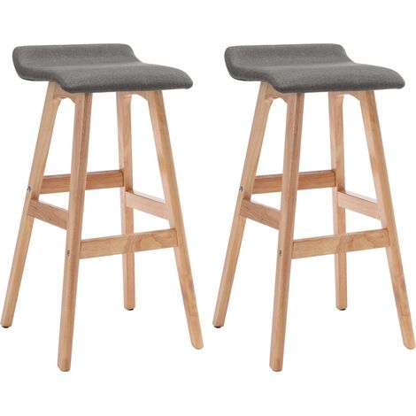 Maison Exclusive - Barhocker 2 Stk. Dunkelgrau Stoff