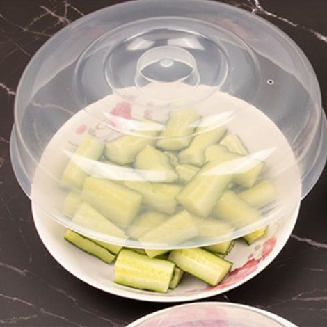 Couvercle compatible micro-ondes pour plats et assiettes, résistant à la chaleur, pour réchauffer les aliments (taille L). (1/5)