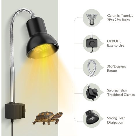 25-W-Heizlampe mit UVA/UVB-Heizlampenständer