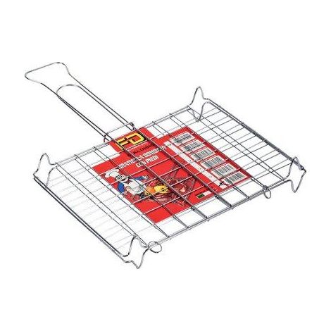 GRATICOLA BARBECUE A BARRE DOPPIA FD - ACCIAIO CROMATO CM 35X25- 2 pezzi