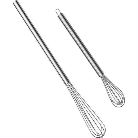 Fouets en acier inoxydable, fouet cuisine 18 cm et 26 cm pour mélanger, faire mousser et fouetter (1/5)