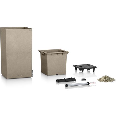 LECHUZA CANTO Stone 30 high Komplettset sandbeige (1/3)