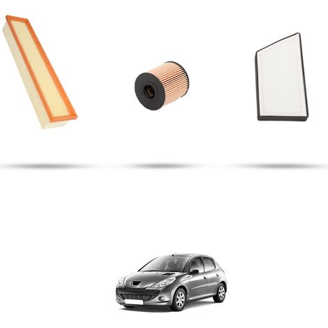 Kit tagliando 3 filtri compatibile con Peugeot 206 Plus 1.1i 44kw dal 2009 (1/5)