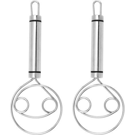 Handmatige deegmixer van roestvrij staal, Deens deeg, garde, brooddeeg, garde, garde, mixer, roestvrij staal, Deense garde voor keuken, bakken, cake, dessert, 2 stuks (1/5)
