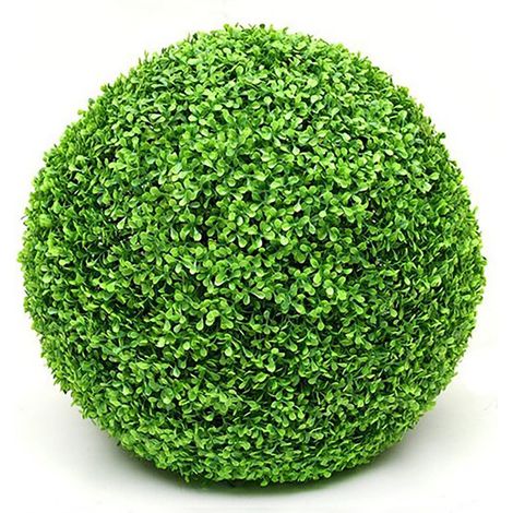 Boule Topiaire Artificielle - 23 cm - Plante Synthétique en Herbe Pseudopin - Décoration Extérieure Intérieure Jardin Balcon Patio Porte d'Entrée Mariage - 1 Pièce (1/5)