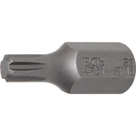 Inserto  lunghezza 30 mm  attacco esagono esterno 10 mm (3/8")  profilo a cuneo (per RIBE) M6