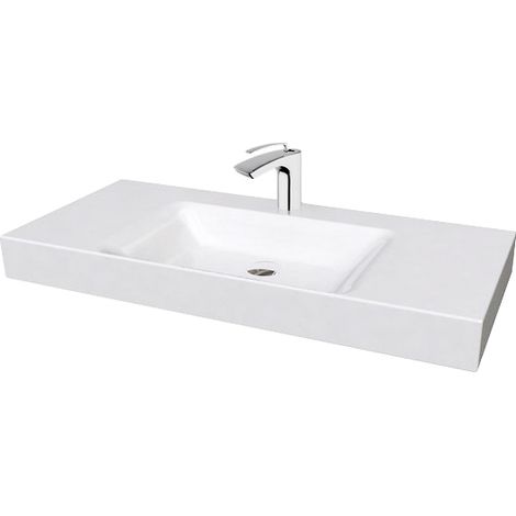 Lavabo céramique Cento 100cm à poser ou à suspendre - Ondyna WCE10045 (1/2)