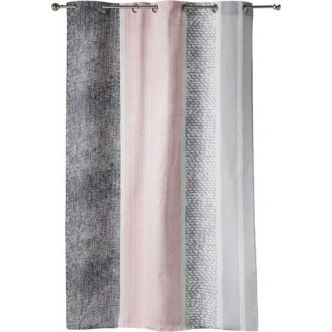 Rideau a oeillets 140 x 240 cm Textilio Rose (1/5)
