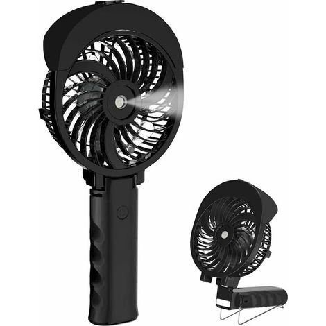 55ml large water tank, portable and rechargeable manual fan, battery powered mist fan