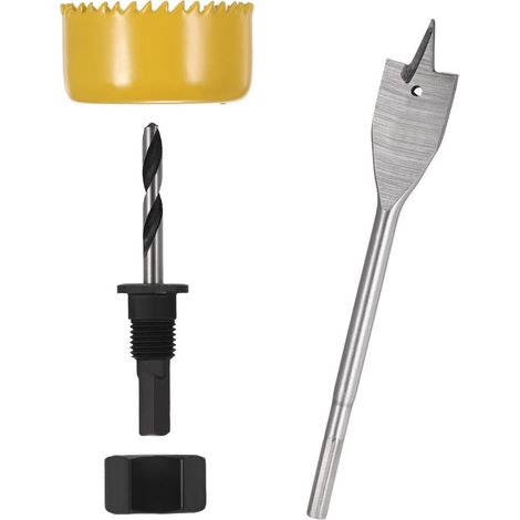TrAdE Shop Traesio - Punta Trapano Per Foro Set 3 Pezzi Frese Fresa A Tazza Circolare Legno Plastica - (1/5)
