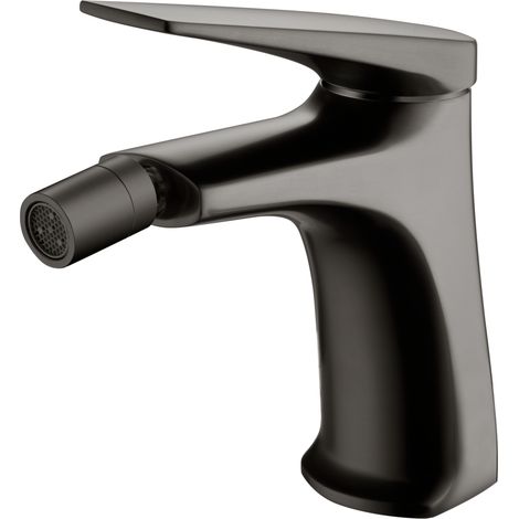 Grifo monomando sobre repisa para bidé fabricado en latón con acabado negro metalizado Delos de Imex (1/2)