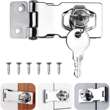 Loquet de sécurité verrouillable serrure de 10,16 cm - Serrure de sécurité avec vis - Dispositif de verrouillage (1/5)