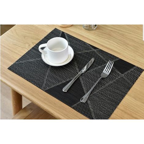 Manteles individuales elegantes 45 x 30 cm cena, 6 unidades, Manteles individuales lavables, calor, antimanchas mesas comedor, Marrón oscuro (1/5)