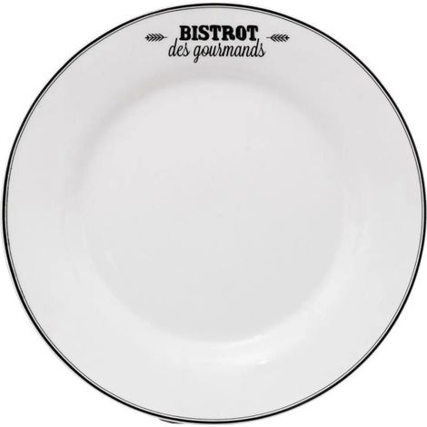 Lot de 6 assiettes plates rondes 26cm en porcelaine blanche – Passe au lave-vaisselle et micro-ondes – Contact alimentaire – Secret De Gourmet