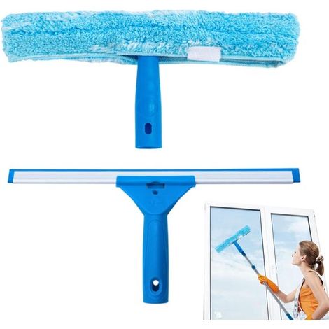 Herramientas para limpiar cristales, raspador de cristales sin marcas, esponja de doble cara para limpiar cristales, raspador de cristales, azul (1/5)