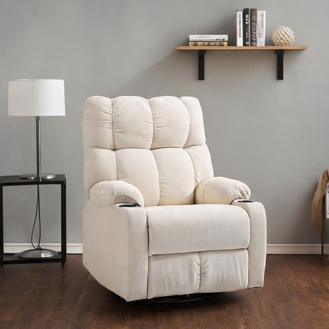 Fauteuil relax beige en polyester 88 x 96 x 108 cm (1/5)