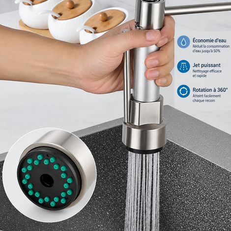 Douchette Robinet Cuisine Haute Pression Laiton 59 pistolet pulvérisateur brossé modèle B 800 g – Livraison gratuite