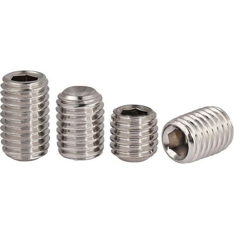 Kit de 200 vis sans tête hexagonales en acier inoxydable 304 (M3/M4/M5/M6/M8), assortiment présenté dans une boîte de rangement. (1/3)