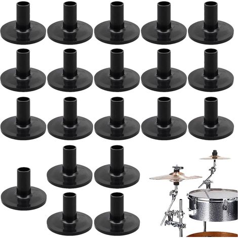 20 Pcs Manchons de Cymbale en Plastique, 37x26mm Support de Cymbale avec Base pour Batterie Acoustique, Accessoires de Remplacement pour Pied de Cymbales, Noir (Diamètre Intérieur 8.5mm) (1/5)