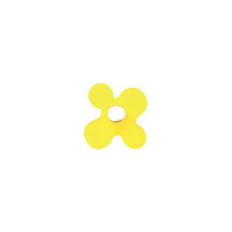 Ouvre&Déco – Bouton de meuble en acrylique translucide jaune de 42x38 mm, TREFLE