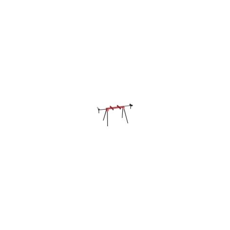 Support universel pour scie à onglet avec roulettes télescopiques et bras de soutien, portable et pliable (1/5)