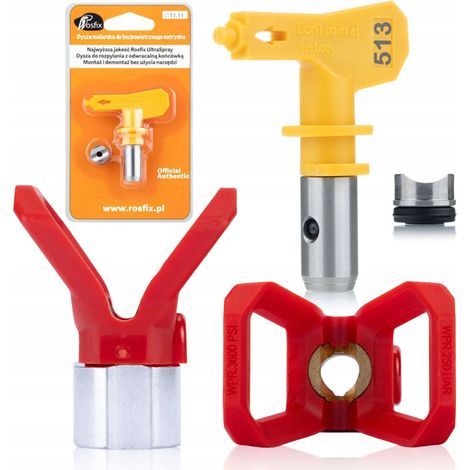 Set di Accessori per Verniciatura Rosfix – Ugello Ultra Spray Modello 513  Protezione e Precisione  Compatibile con Pistole Verniciatura 7/8''