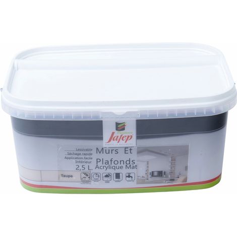 Peinture mur et plafond acrylique mat taupe 2,5L Jafep (1/4)
