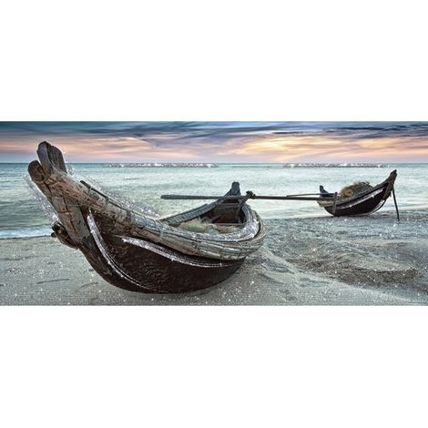 Quadro Lupia Dipinto Brillantinato BRILLANT 52x122 CANOE (1/2)