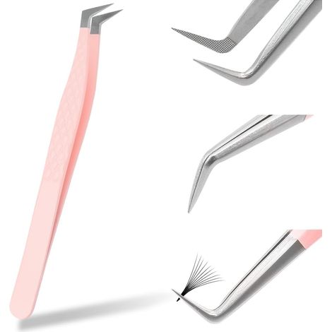 1 Pince Extensions Cils, Acier Inoxydable, Coude Métallique, Design Ergonomique, Pour Professionnels Et Bricolage