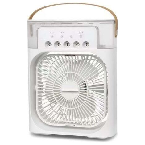 Climatiseur portable, mini climatiseur portable 600 ml, mini ventilateur, 3 vitesses, 3 modes de brumisation, 7 veilleuses, minuterie de 2 à 8 heures pour le bureau [Classe énergétique A] (1/5)