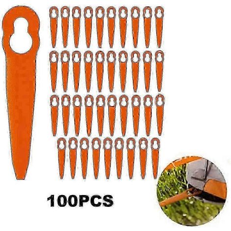 100 lames de rechange ABS pour tondeuse STIHL Polycut 2-2 - Lames de coupe durables pour débroussailleuses STIHL (édition 0724) (1/5)