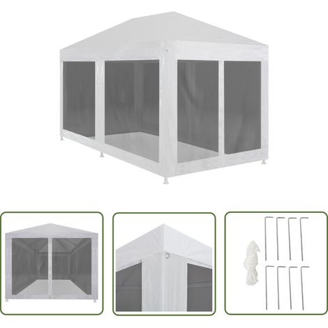 INLIFE Tente de réception avec 6 parois en maille 4 x 3 m (1/5)