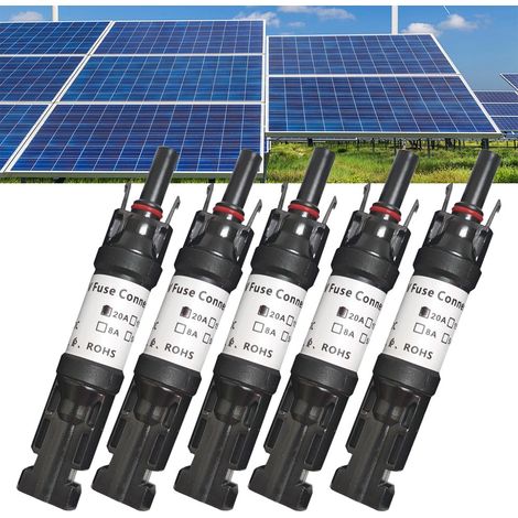PCS Solar Diode Connector, 20A 1000V Solar PV Connector with Integrated Anti-Reverse Diode, Solar PV Fuse Connector, IP67 Solar PV Connector for Photovoltaic Solar Panel (1/5)