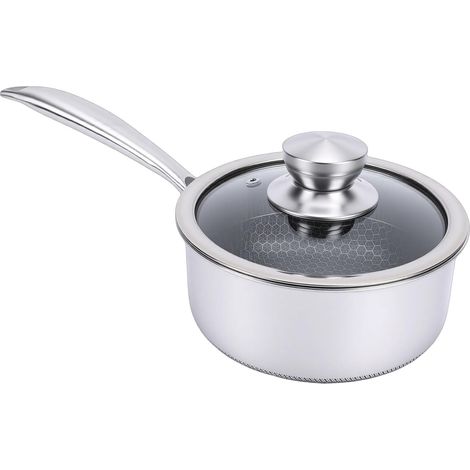 Poêle à Frire en Acier Inoxydable 316 avec Couvercle, Double Face, Antiadhésive, Lavable au Lave-vaisselle, pour Table de Cuisson à Induction, Cuisinière à Gaz, Toutes les (1/5)