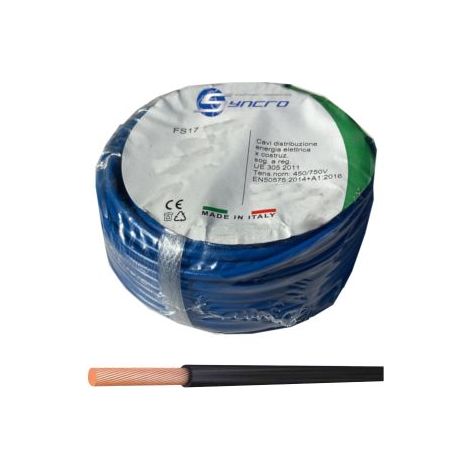 Syncro cavo filo flessibile unipolare 2,5mmq 20mt colore blu neutro - SYFS172520B