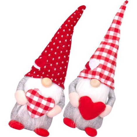 s Day Decorative Dolls 2 Pieces of Plush Dolls with Red Hats (1/5)