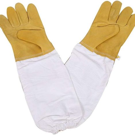 Filiyano-Gants d'apiculture Vientiane, gants de protection en peau de chèvre à manches longues KLB (1/5)