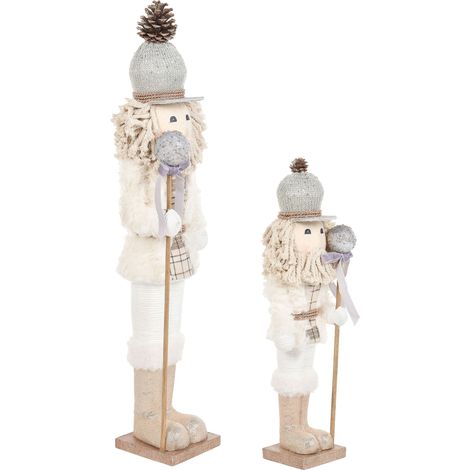 Dekofiguren 2er Set ALANIEMI 52/79 cm Nussknacker Beige (1/5)